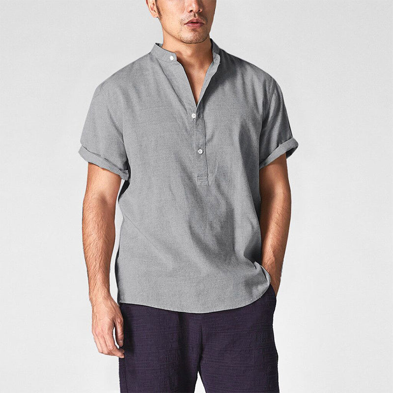Declan® | Versatile Short-Sleeved Men'S Shirt Made Of Cotton And Linen