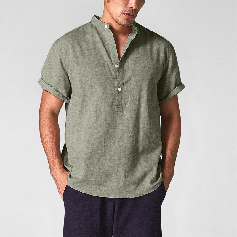 Declan® | Versatile Short-Sleeved Men'S Shirt Made Of Cotton And Linen