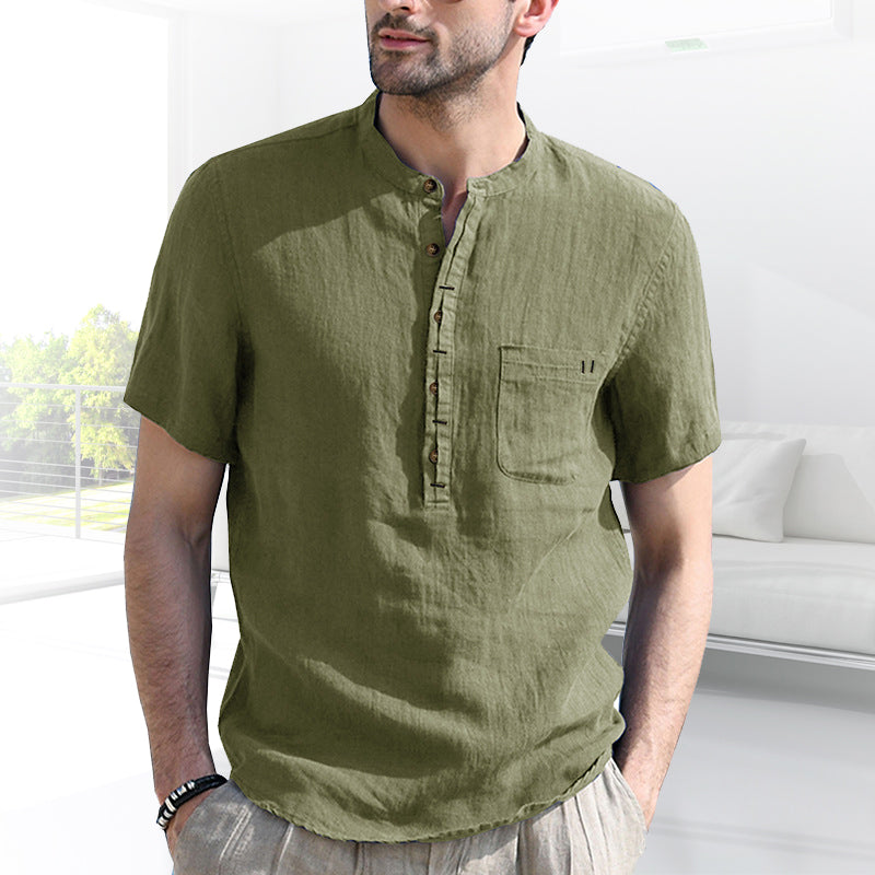 Joesph® | Men'S Solid Color Short-Sleeved Shirt With Pockets
