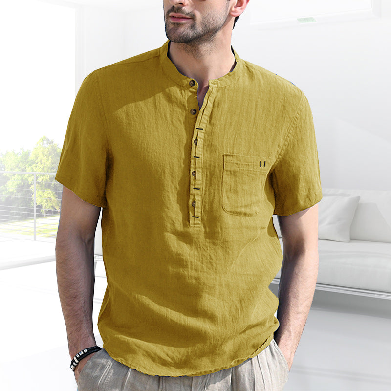Joesph® | Men'S Solid Color Short-Sleeved Shirt With Pockets