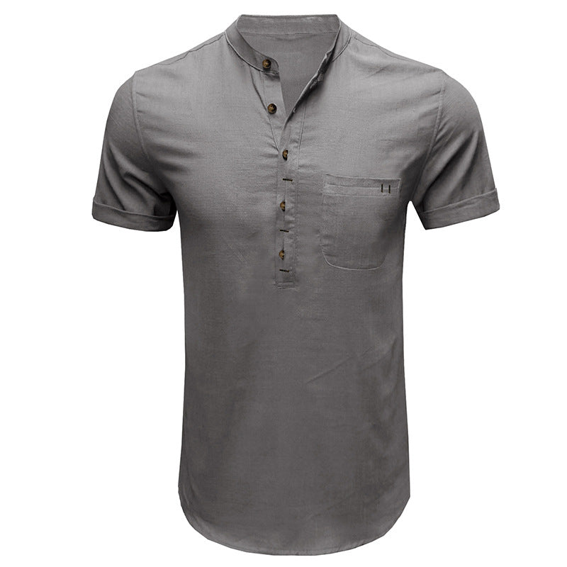 Joesph® | Men'S Solid Color Short-Sleeved Shirt With Pockets