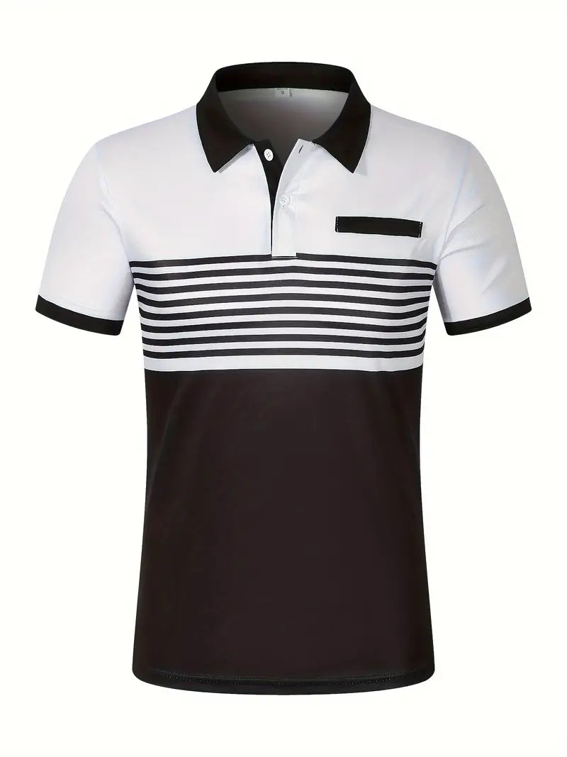 Dale® | Striped Casual Color Block Short Sleeve Shirt