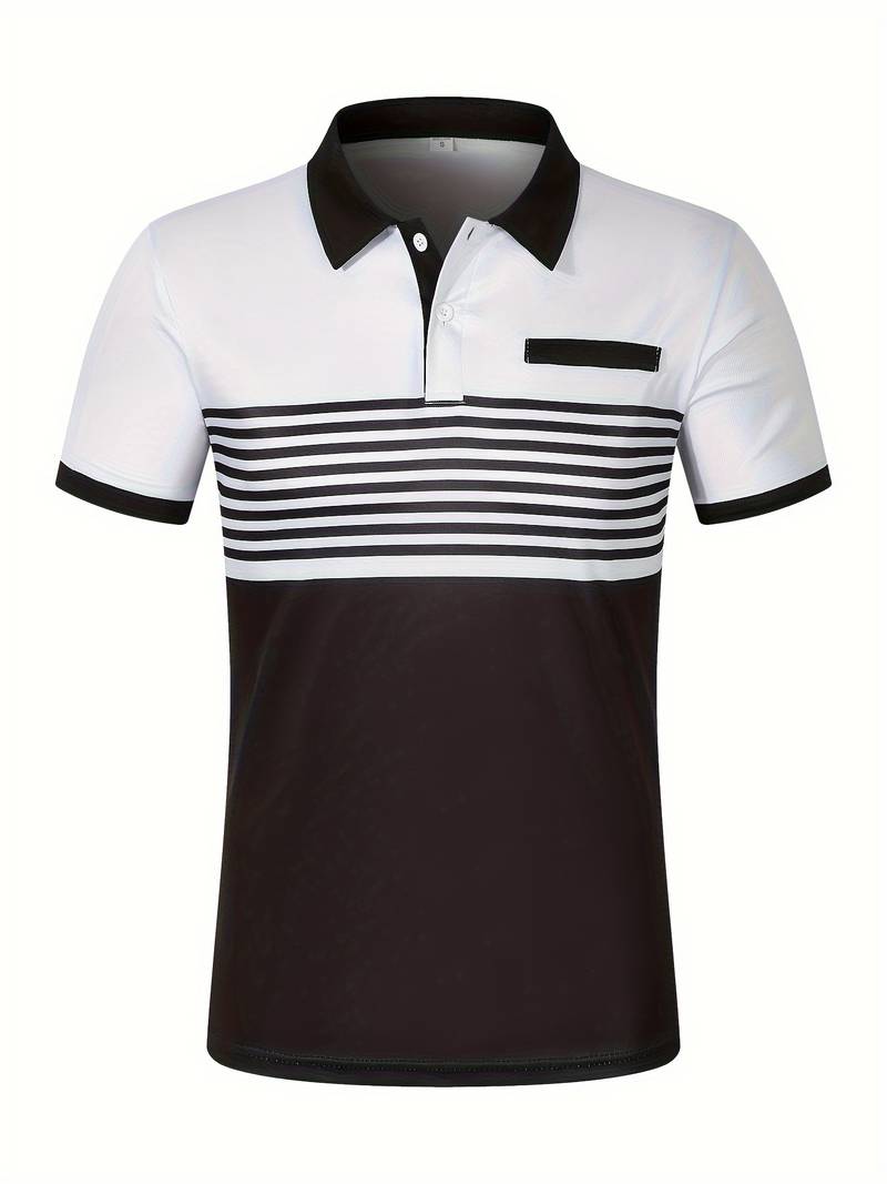 Lucie® | Casual Short Sleeve Stripe Polo Shirt For Men