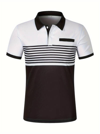 Lucie® | Casual Short Sleeve Stripe Polo Shirt For Men