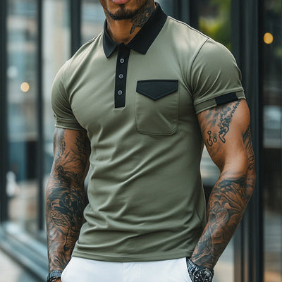 Jimmy | Men'S Retro Casual Cotton Colorblock Short Sleeve Polo Shirt