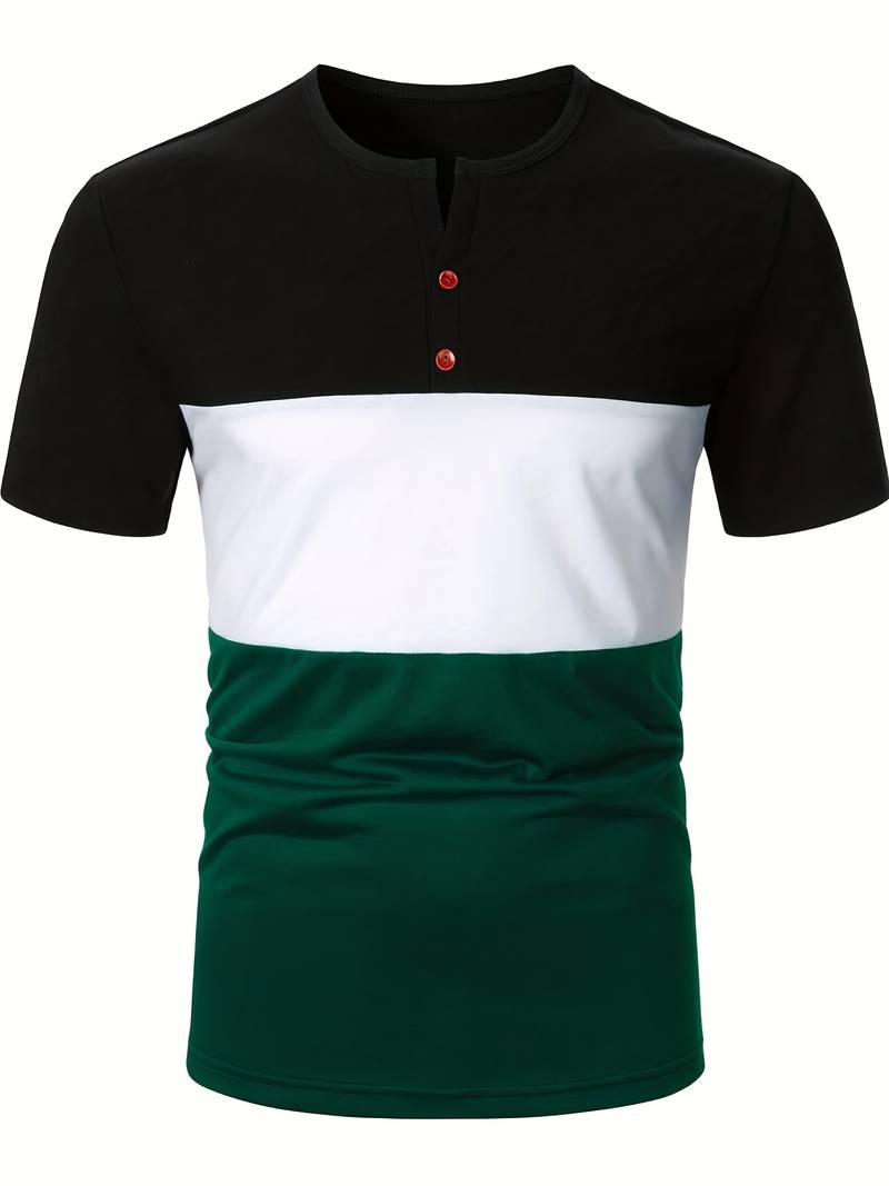 Lucia® | T-Shirt With Different Color Blocks For Men