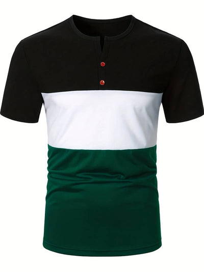 Lucia® | T-Shirt With Different Color Blocks For Men