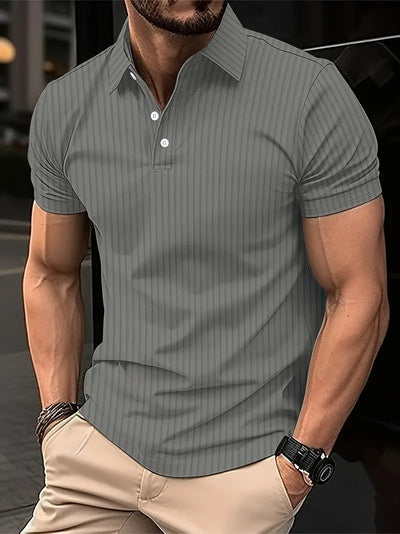 Livia® | Casual Ribbed Short Sleeve Shirt For Men