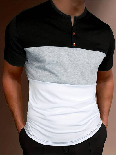 Lucia® | T-Shirt With Different Color Blocks For Men
