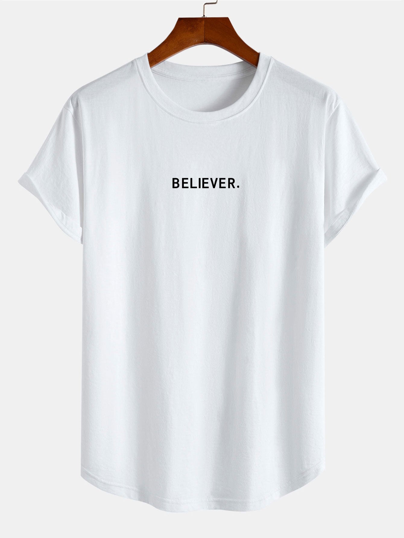 Noé® | Believer Print Cotton Arc Hem T-Shirt