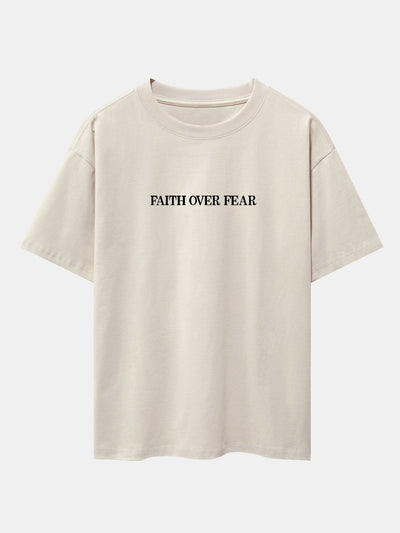 Norberto® | Faith Over Fear Print Drop Shoulder Oversize T-Shirt