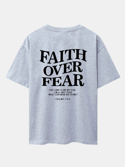 Norberto® | Faith Over Fear Print Drop Shoulder Oversize T-Shirt