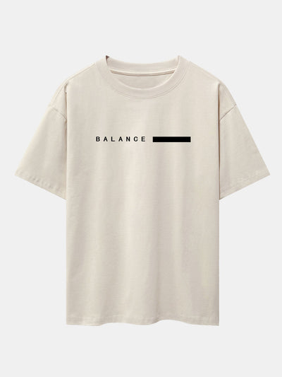 Nereo® | Balance Stripe Print Drop Shoulder Oversize T-Shirt