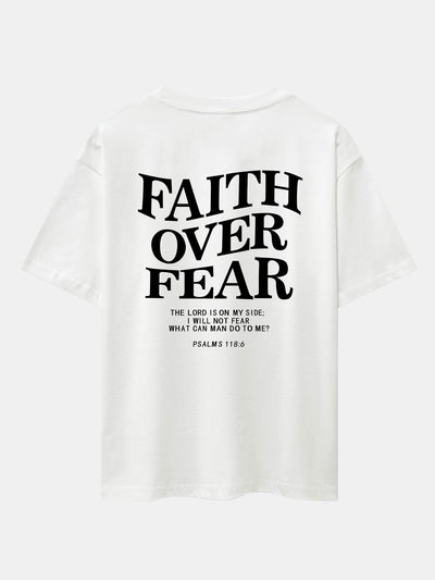 Norberto® | Faith Over Fear Print Drop Shoulder Oversize T-Shirt