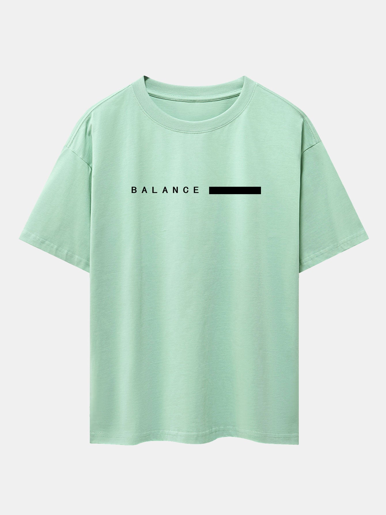 Nereo® | Balance Stripe Print Drop Shoulder Oversize T-Shirt