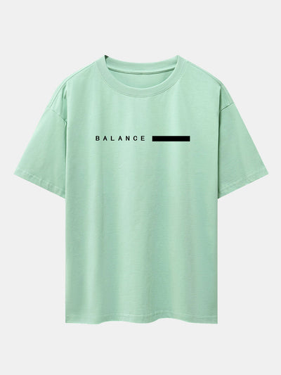 Nereo® | Balance Stripe Print Drop Shoulder Oversize T-Shirt