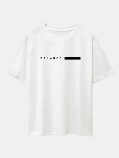 Gael® | Balance Stripe Print Drop Shoulder Oversize T-Shirt & Jogging Pants