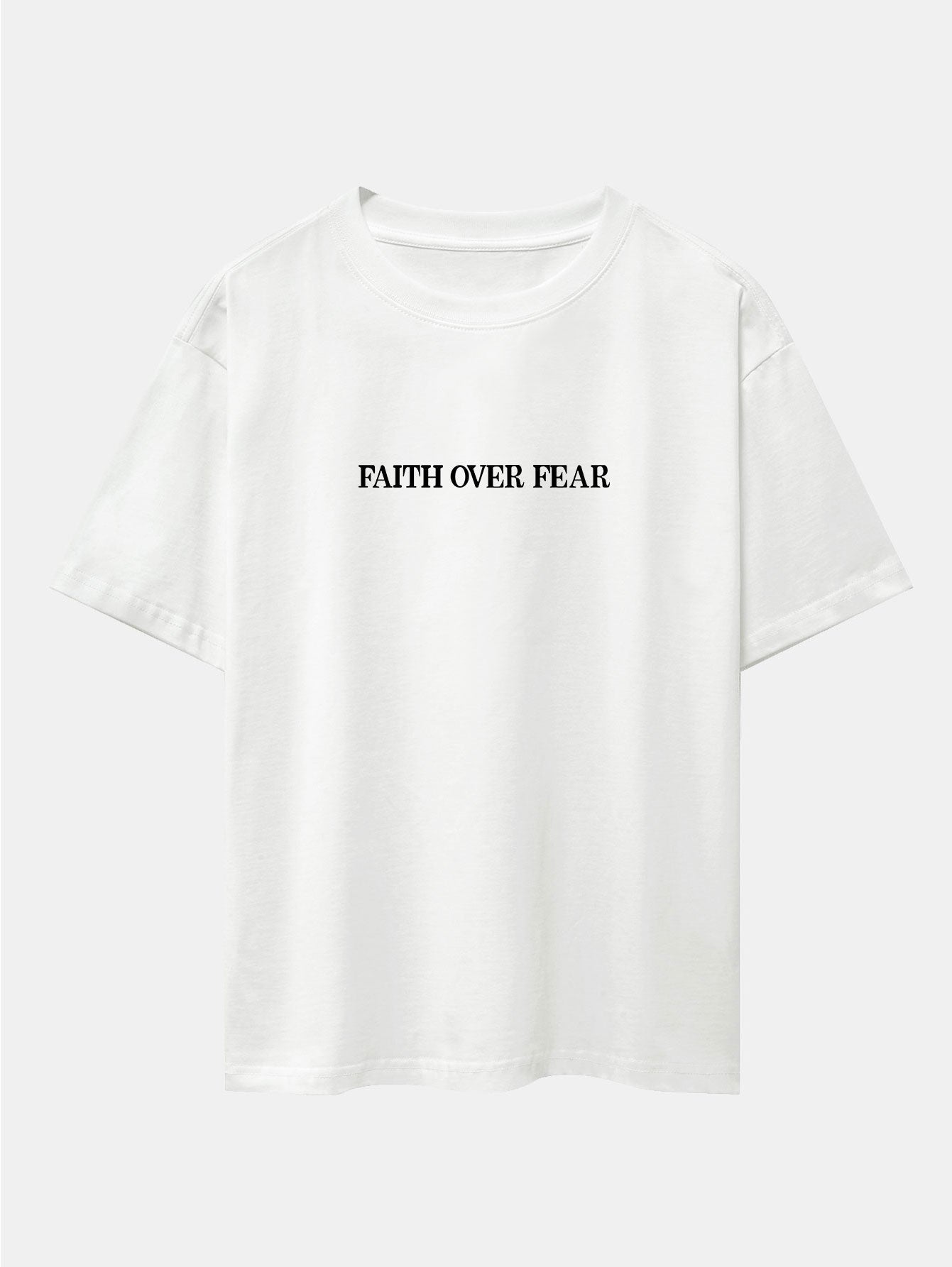 Norberto® | Faith Over Fear Print Drop Shoulder Oversize T-Shirt