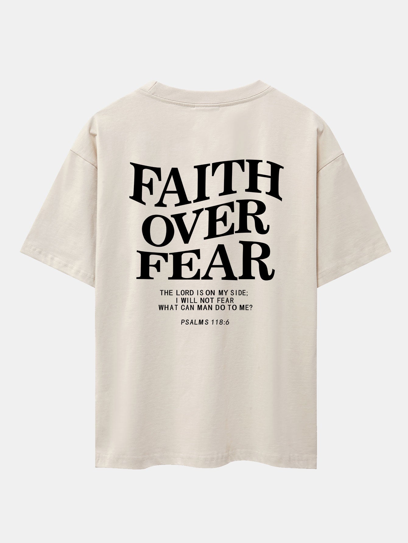 Norberto® | Faith Over Fear Print Drop Shoulder Oversize T-Shirt