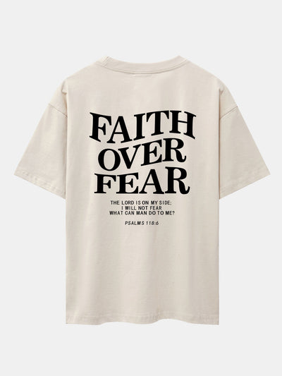 Norberto® | Faith Over Fear Print Drop Shoulder Oversize T-Shirt