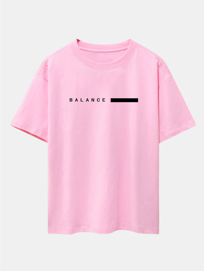 Nereo® | Balance Stripe Print Drop Shoulder Oversize T-Shirt
