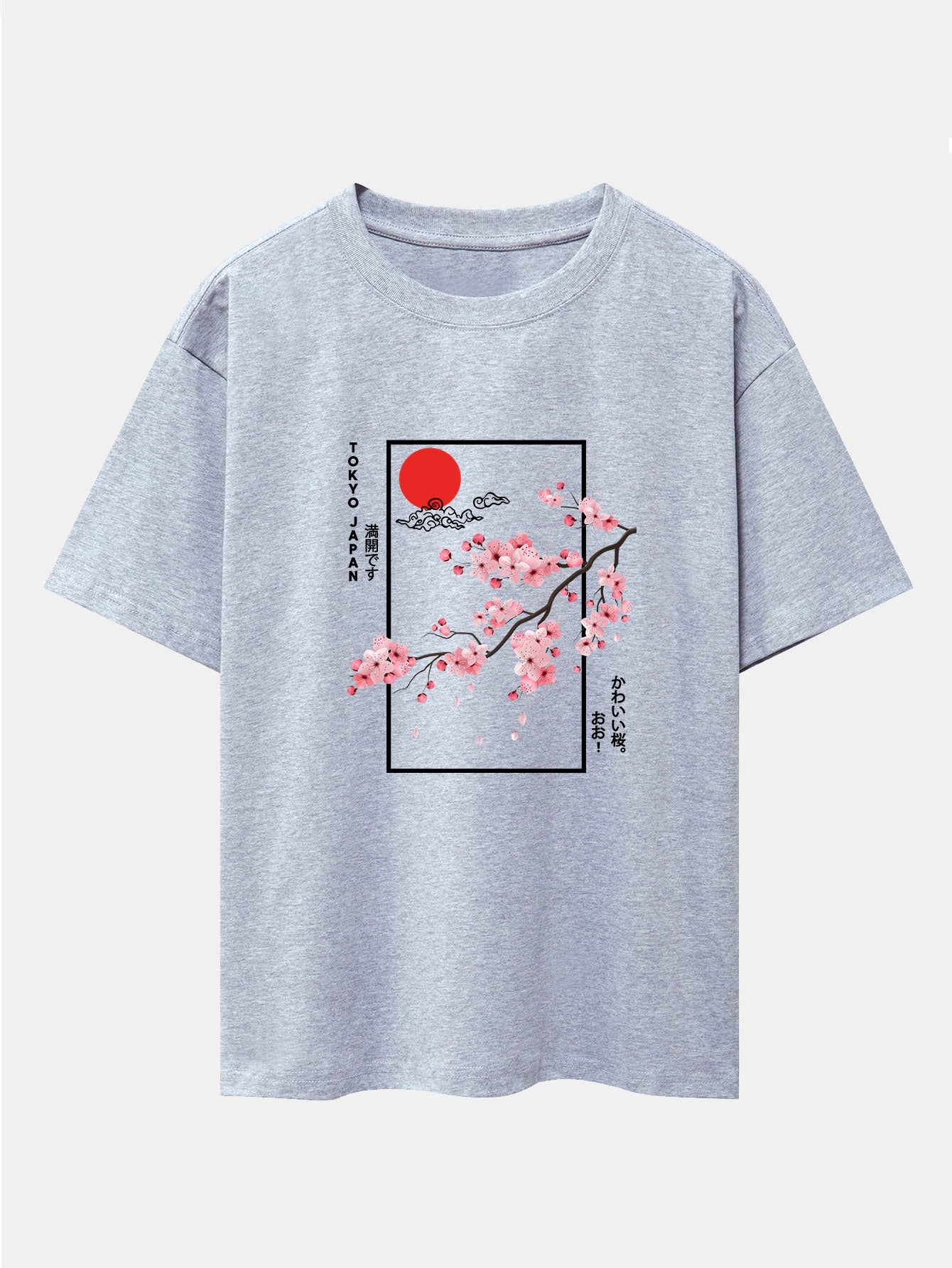 Joel® | Cherry Blossom Slogan Print Drop Shoulder Oversize T-Shirt