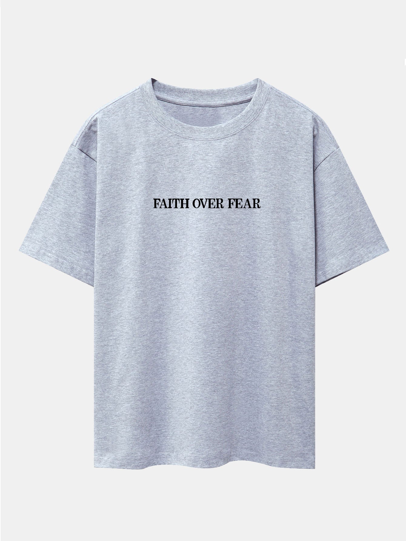 Norberto® | Faith Over Fear Print Drop Shoulder Oversize T-Shirt