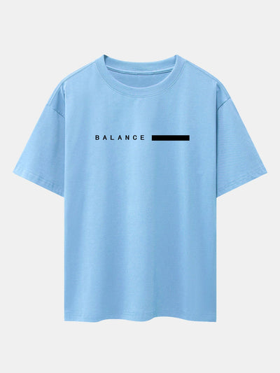 Nereo® | Balance Stripe Print Drop Shoulder Oversize T-Shirt