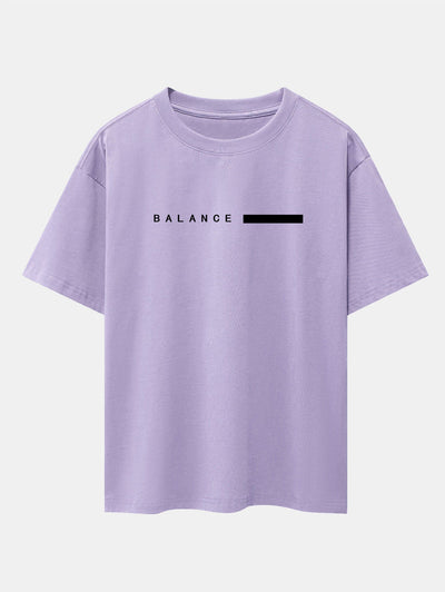 Nereo® | Balance Stripe Print Drop Shoulder Oversize T-Shirt