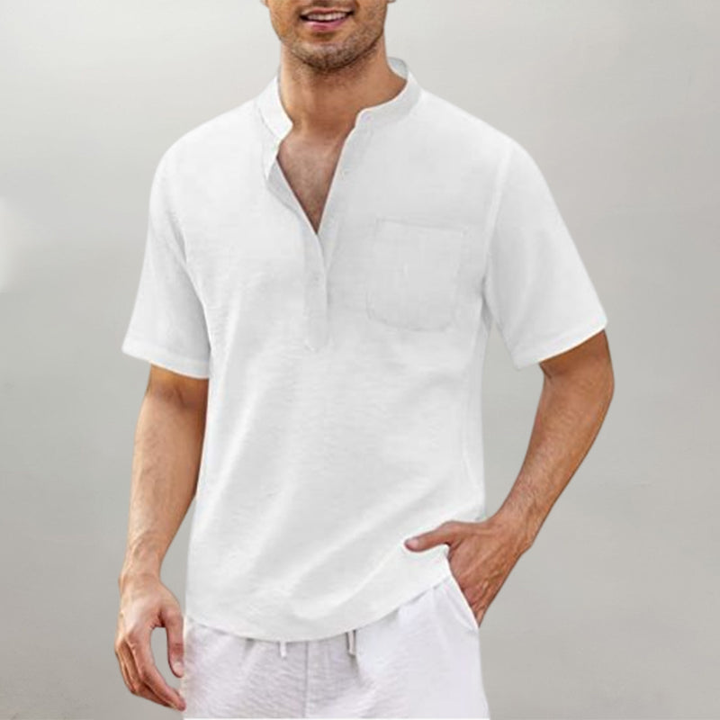 Justinian® | Plain Men'S Shirt With Stand-Up Collar