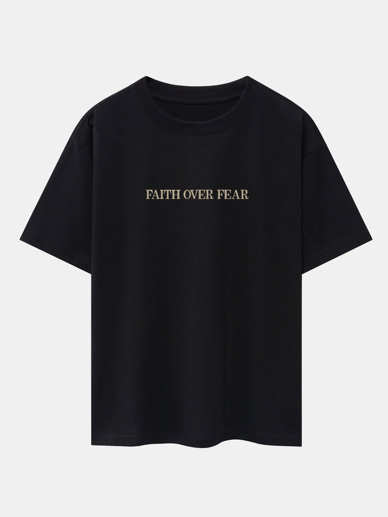 Norberto® | Faith Over Fear Print Drop Shoulder Oversize T-Shirt
