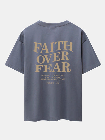 Norberto® | Faith Over Fear Print Drop Shoulder Oversize T-Shirt