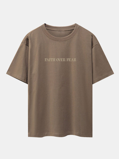 Norberto® | Faith Over Fear Print Drop Shoulder Oversize T-Shirt