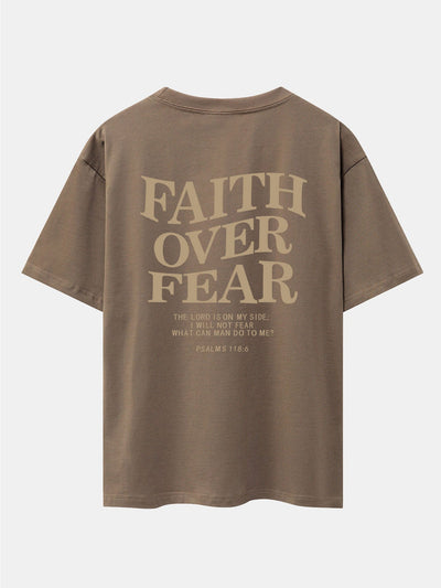 Norberto® | Faith Over Fear Print Drop Shoulder Oversize T-Shirt