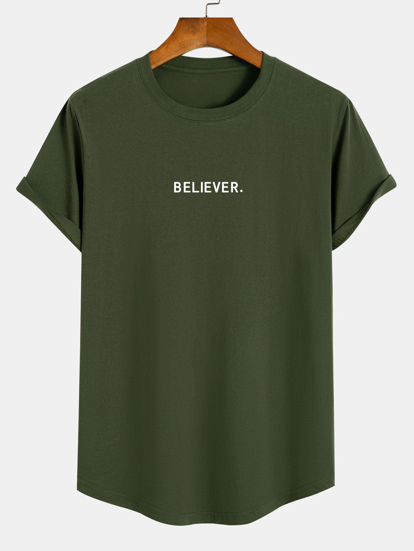Noé® | Believer Print Cotton Arc Hem T-Shirt