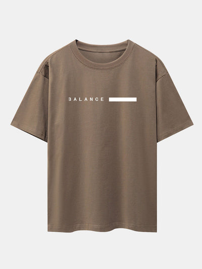 Nereo® | Balance Stripe Print Drop Shoulder Oversize T-Shirt