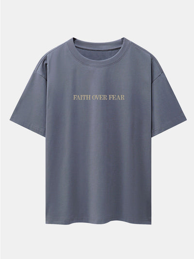 Norberto® | Faith Over Fear Print Drop Shoulder Oversize T-Shirt