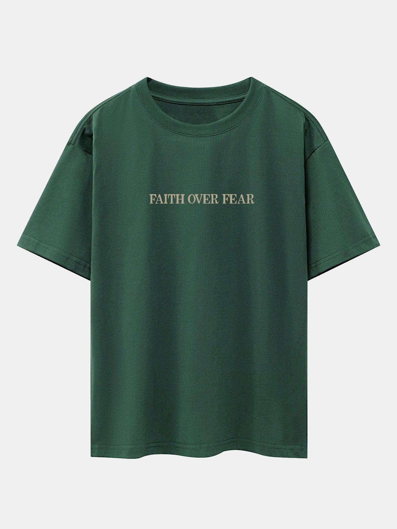 Norberto® | Faith Over Fear Print Drop Shoulder Oversize T-Shirt