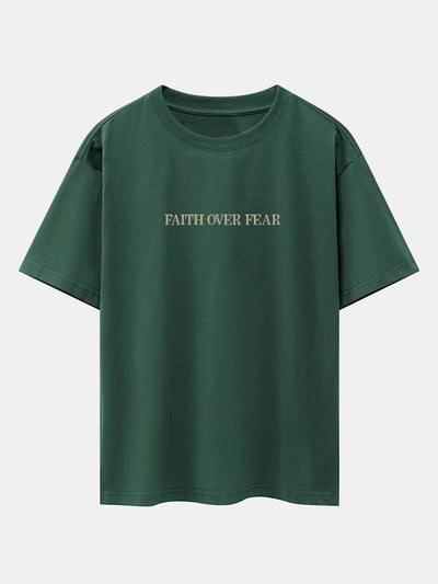 Norberto® | Faith Over Fear Print Drop Shoulder Oversize T-Shirt