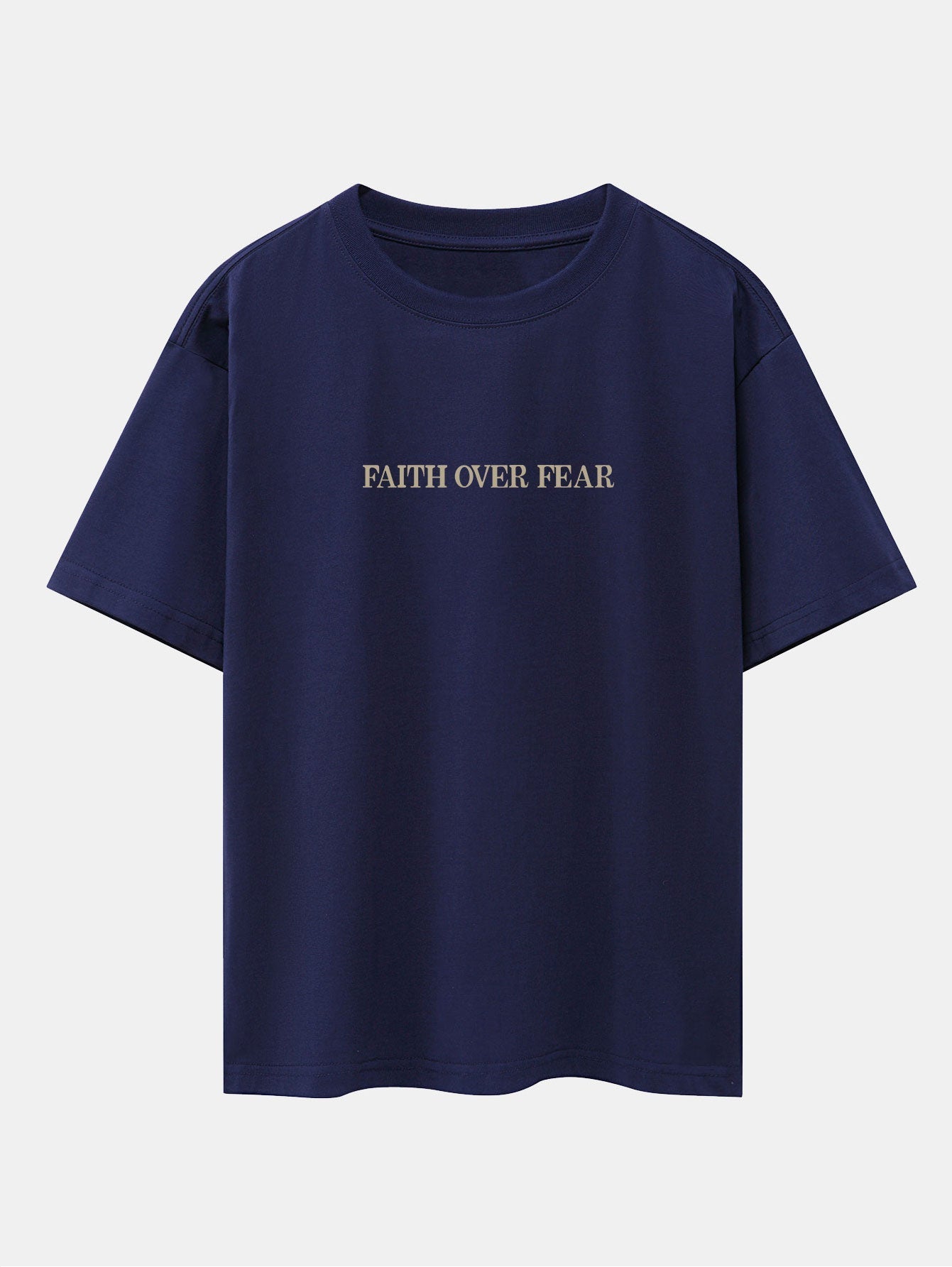 Norberto® | Faith Over Fear Print Drop Shoulder Oversize T-Shirt