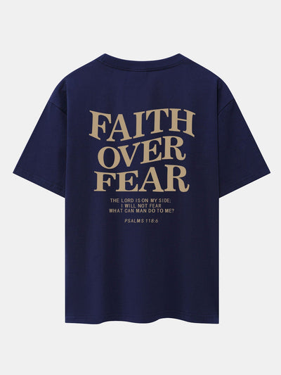 Norberto® | Faith Over Fear Print Drop Shoulder Oversize T-Shirt