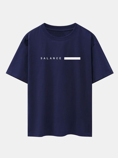 Nereo® | Balance Stripe Print Drop Shoulder Oversize T-Shirt