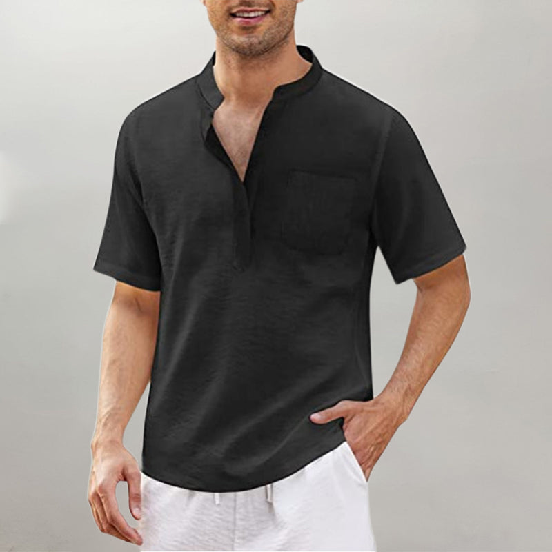 Justinian® | Plain Men'S Shirt With Stand-Up Collar