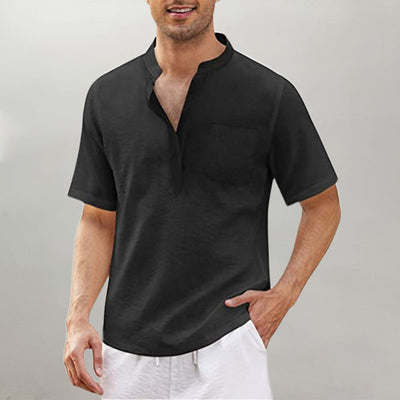Justinian® | Plain Men'S Shirt With Stand-Up Collar