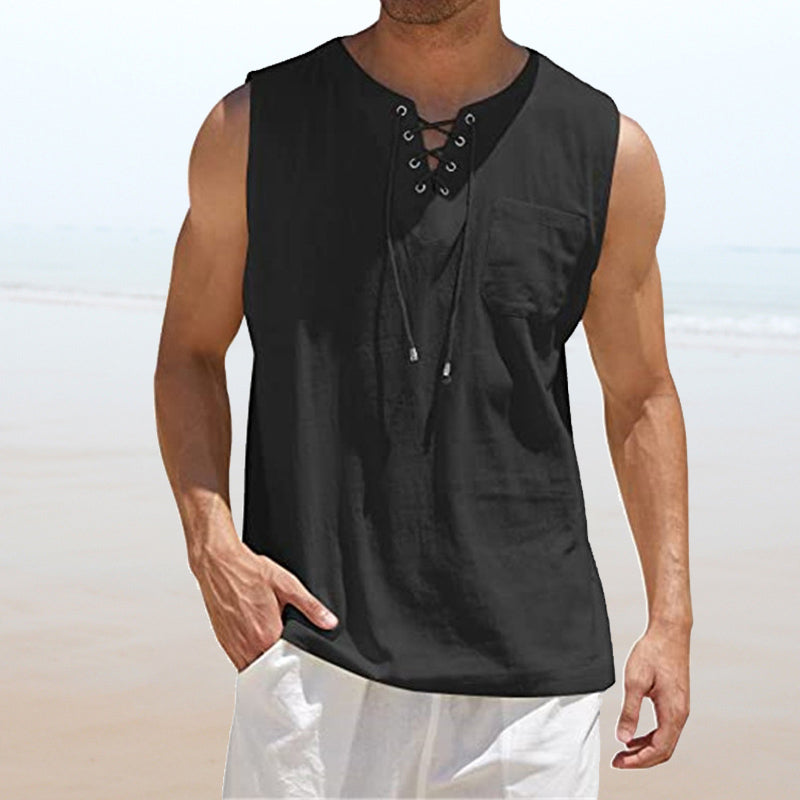 Junius® | Men'S Solid Color Drawstring Vest