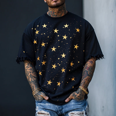 Otto | Men'S Star Printed Round Neck Short Sleeve T-Shirt