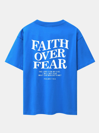 Norberto® | Faith Over Fear Print Drop Shoulder Oversize T-Shirt