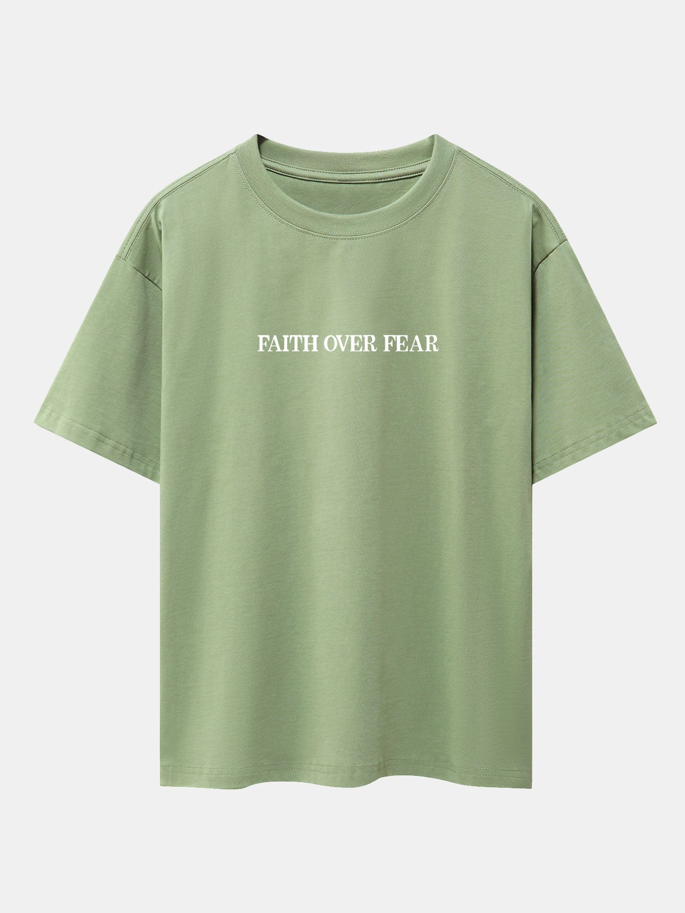 Norberto® | Faith Over Fear Print Drop Shoulder Oversize T-Shirt