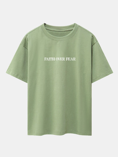 Norberto® | Faith Over Fear Print Drop Shoulder Oversize T-Shirt