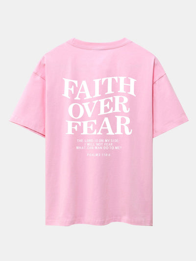 Norberto® | Faith Over Fear Print Drop Shoulder Oversize T-Shirt